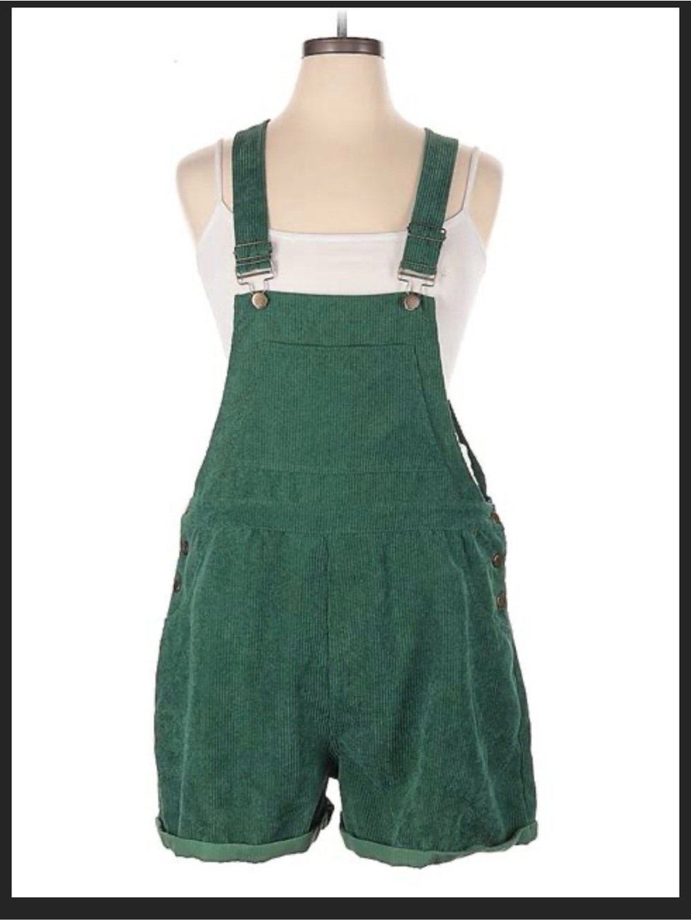 Cider Dark Green Corduroy Overalls